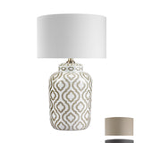 Morrocan inspired white and taupe table lights