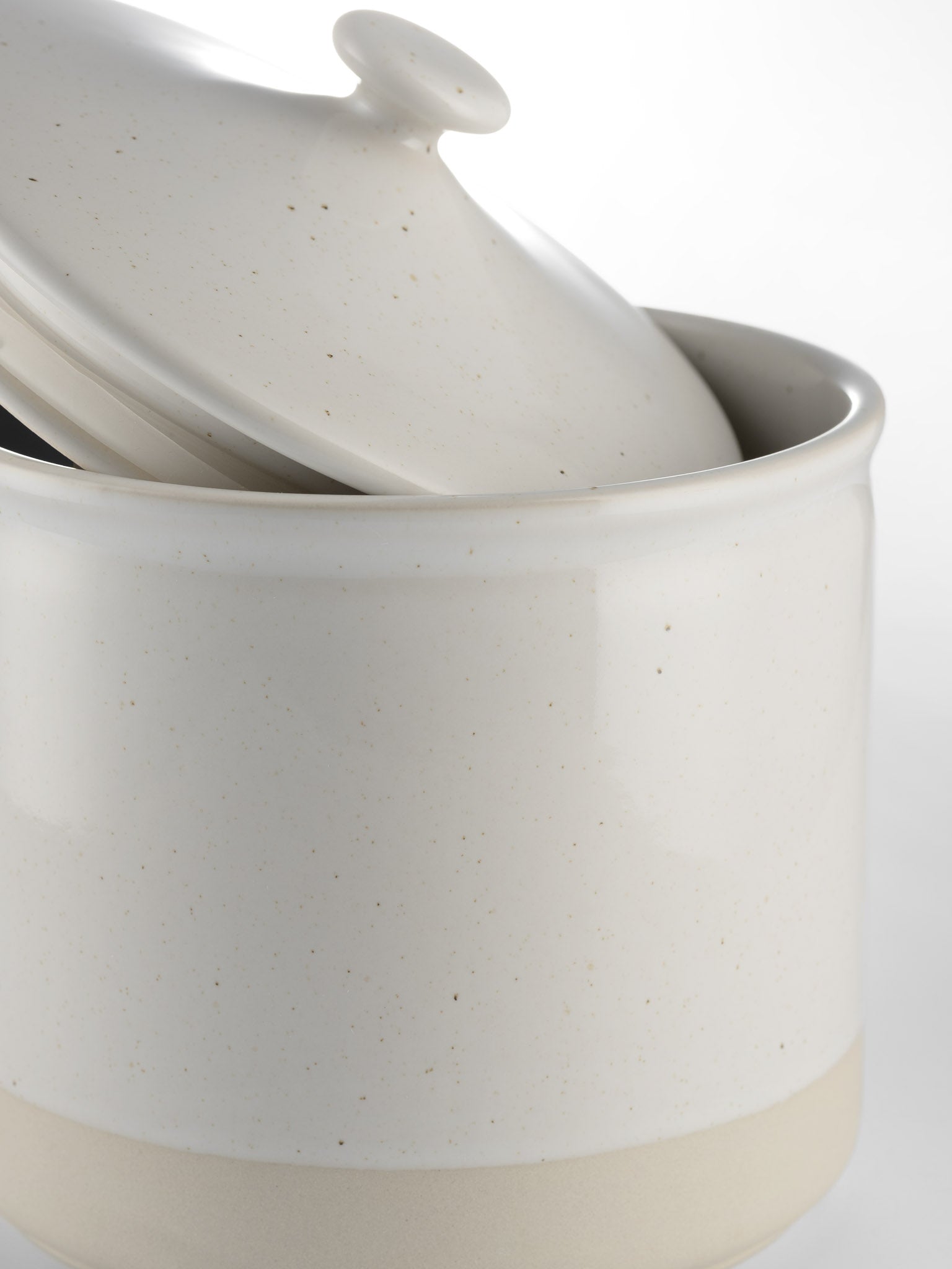 Off white container with lid