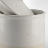Off white container with lid
