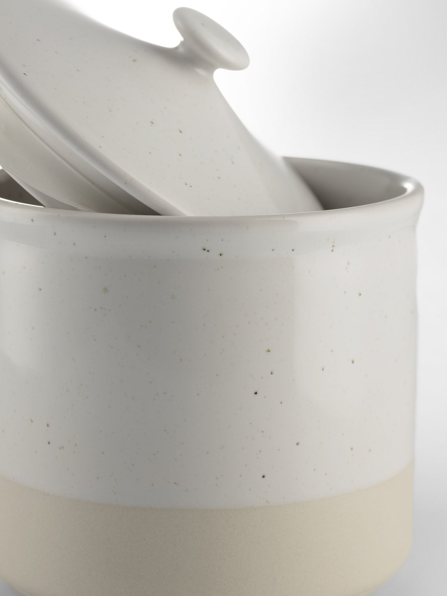 Off white container with lid