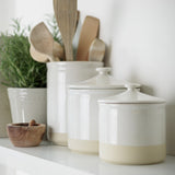Off white container with lid