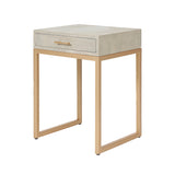 Faux Shagreen Gold Side Table