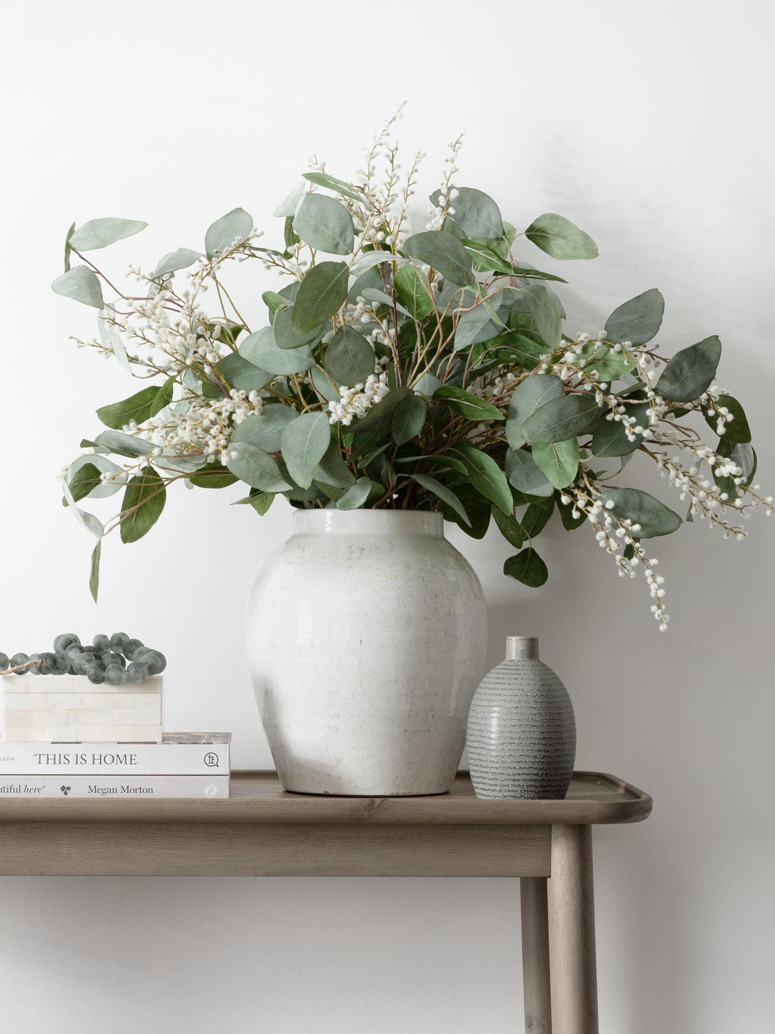 faux eucalyptus arrangement