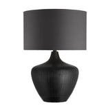 Grooved Black Wood Lamp