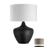 Manilla Grooved Black Wood Lamp