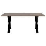 Rectangular Wooden Dining table with black metal legs
