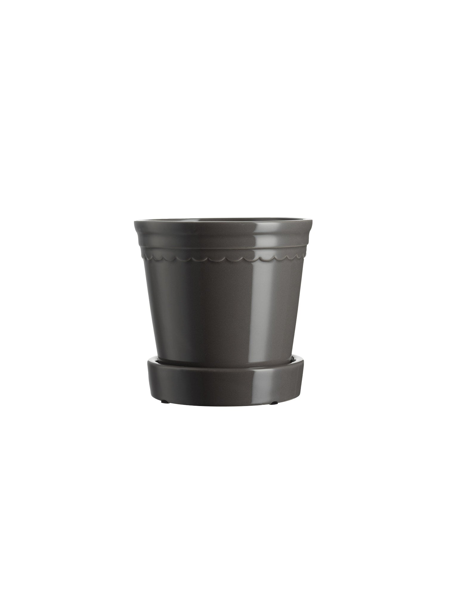 Scalloped Plant Pot Small - Charcoal