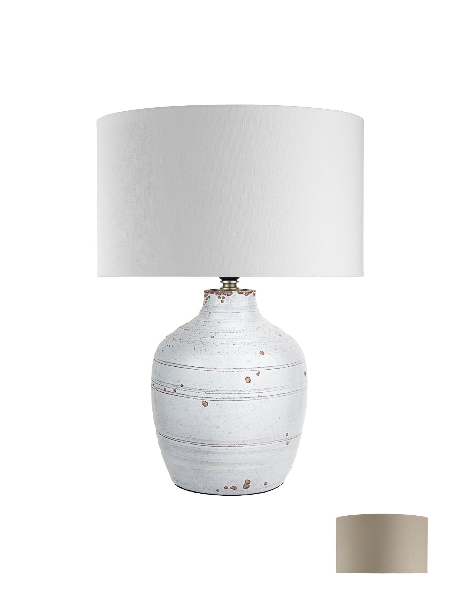 ceramic lamp base with white shades