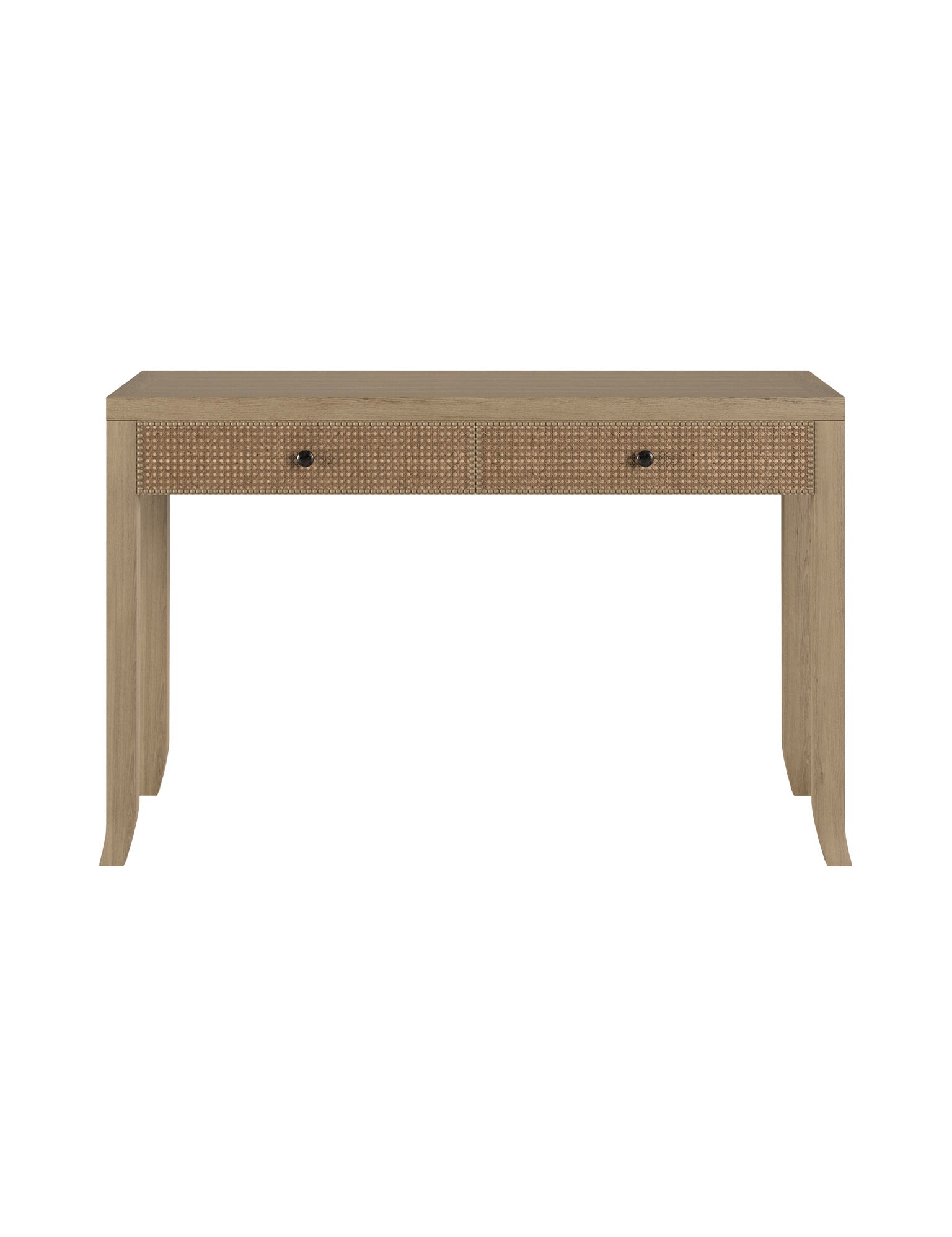wood and rattan console table Hudson Home
