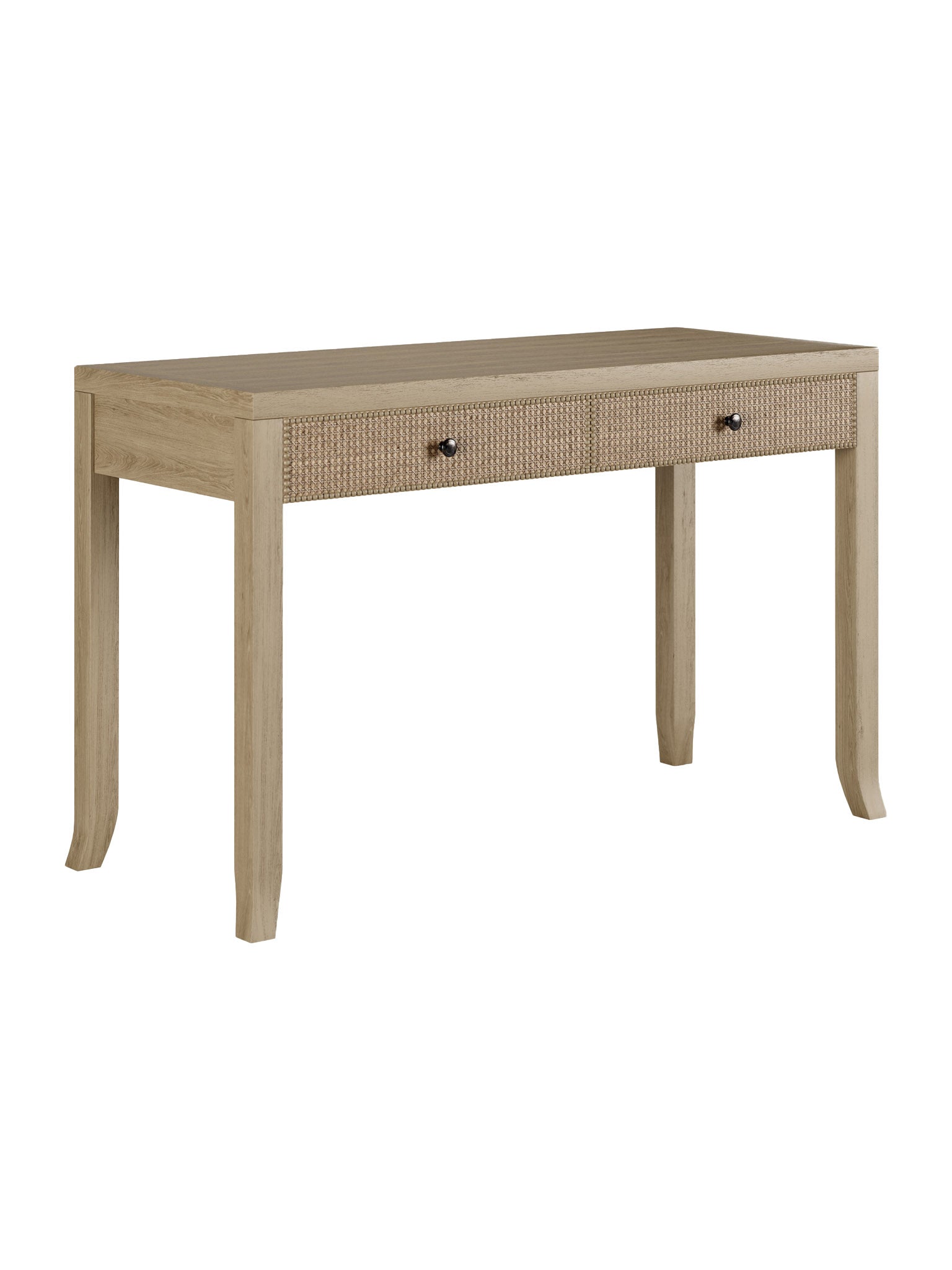 wood and rattan console table Hudson Home