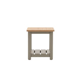 Farmhouse, oak top, side table, olive green