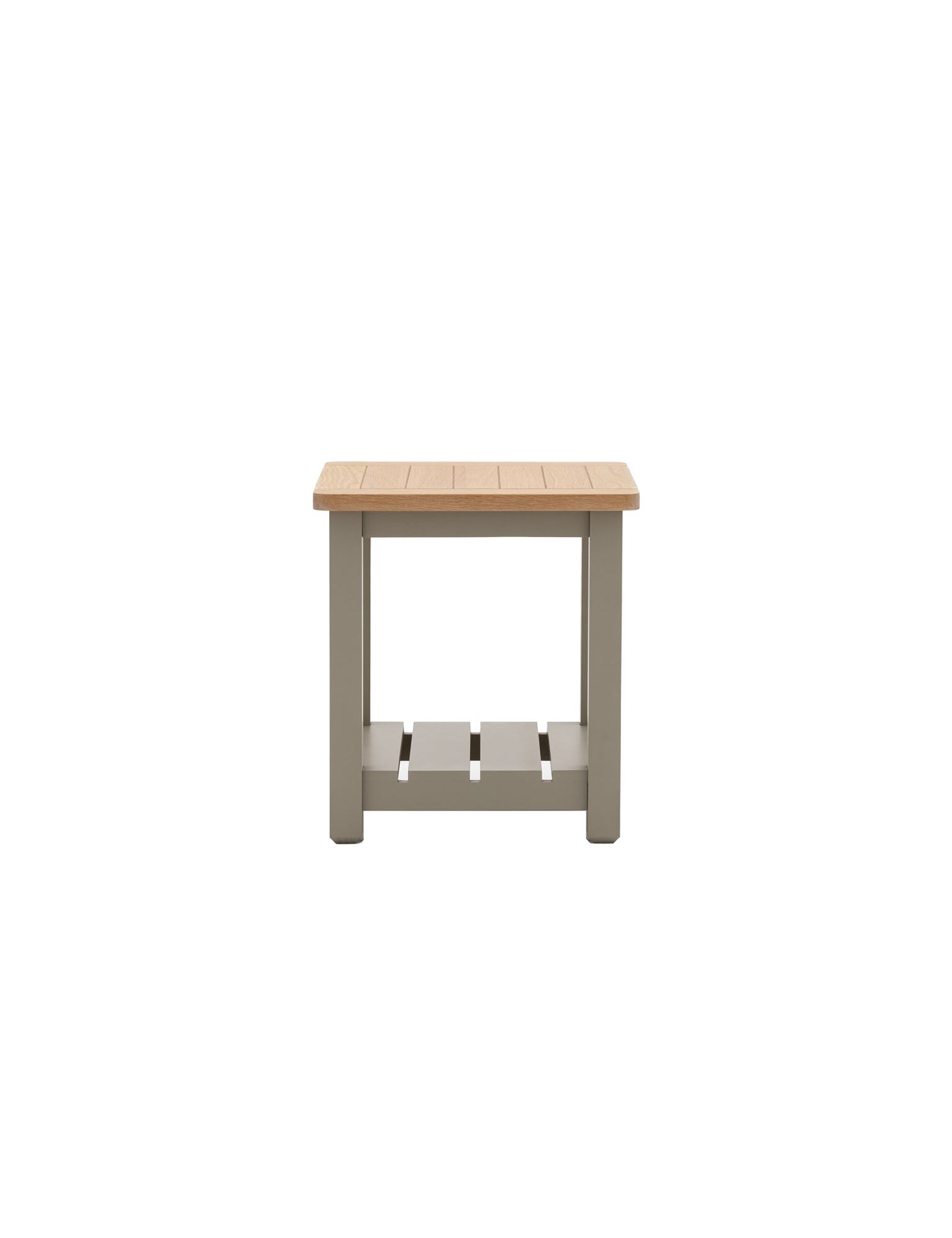 Farmhouse, oak top, side table, olive green