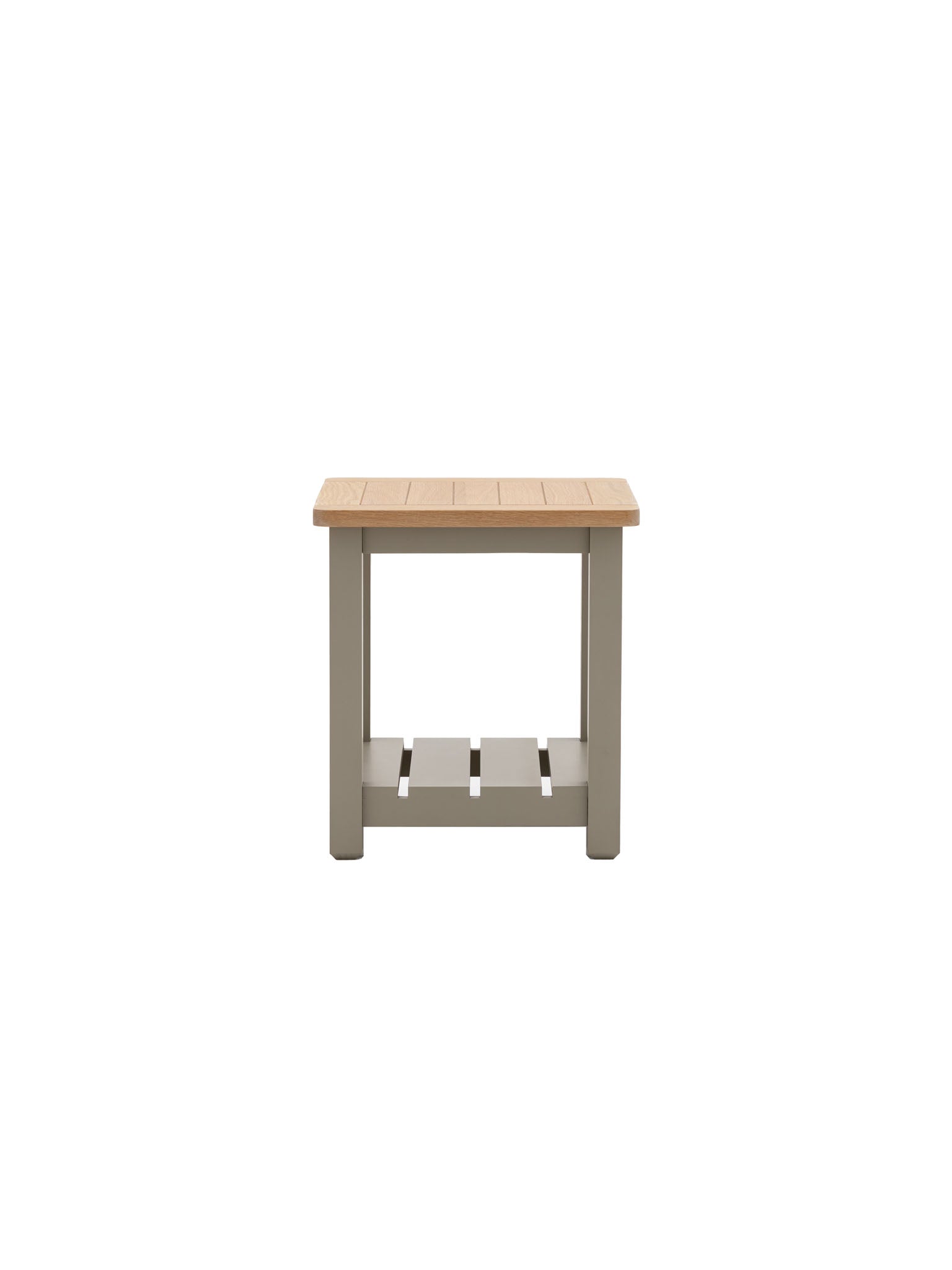 Farmhouse, oak top, side table, olive green