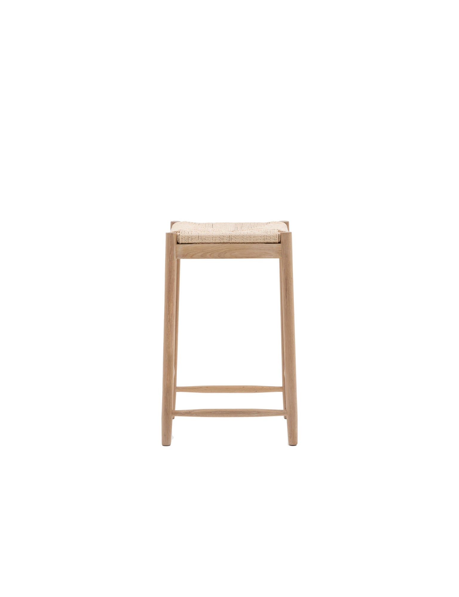 Farmhouse style oak and rope stool