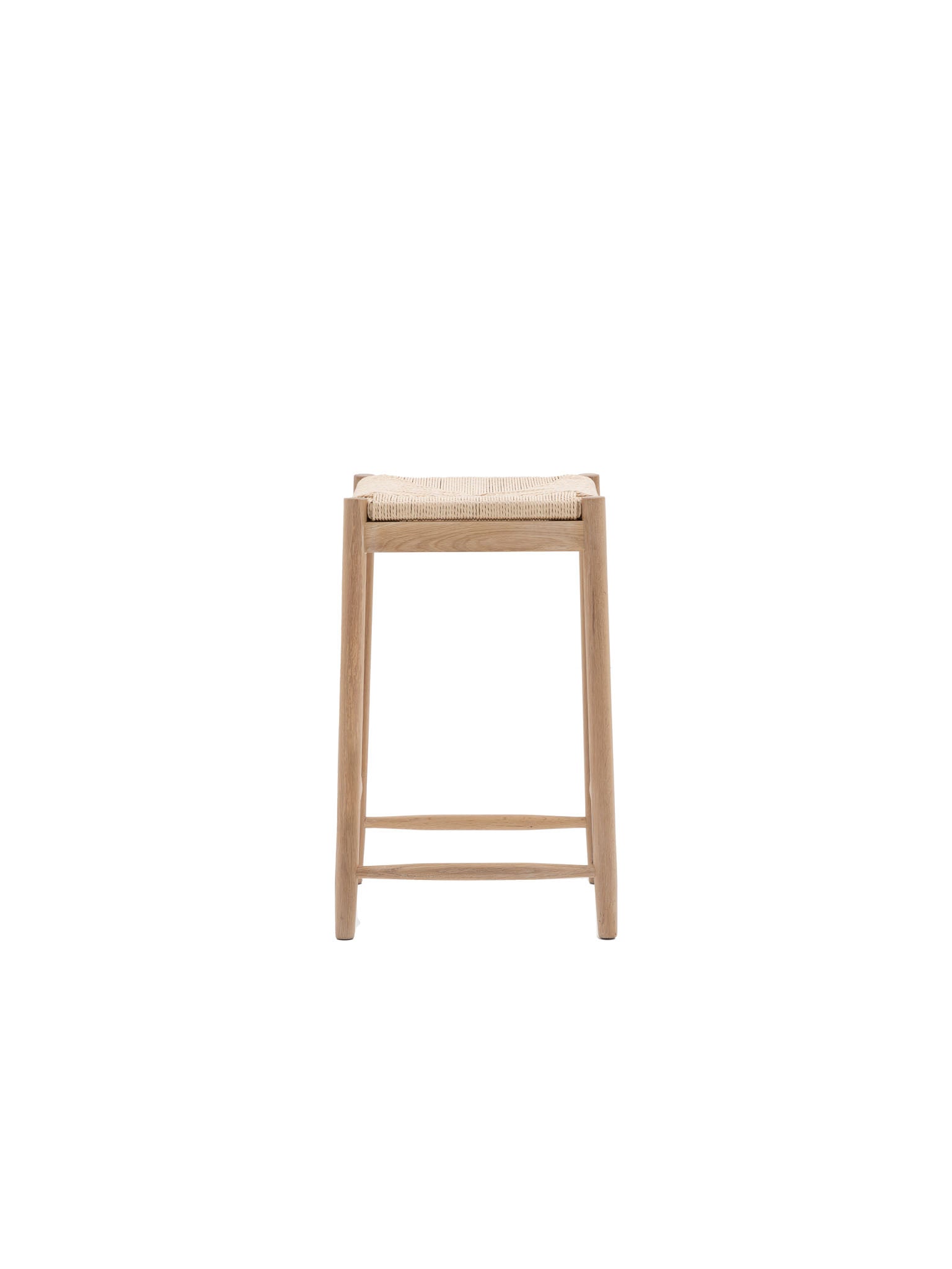Farmhouse style oak and rope stool