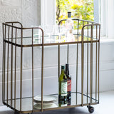 Verona Metal Art Deco Drinks Trolley