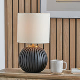 Abbott Black Terracotta Textured Ball Table Lamp