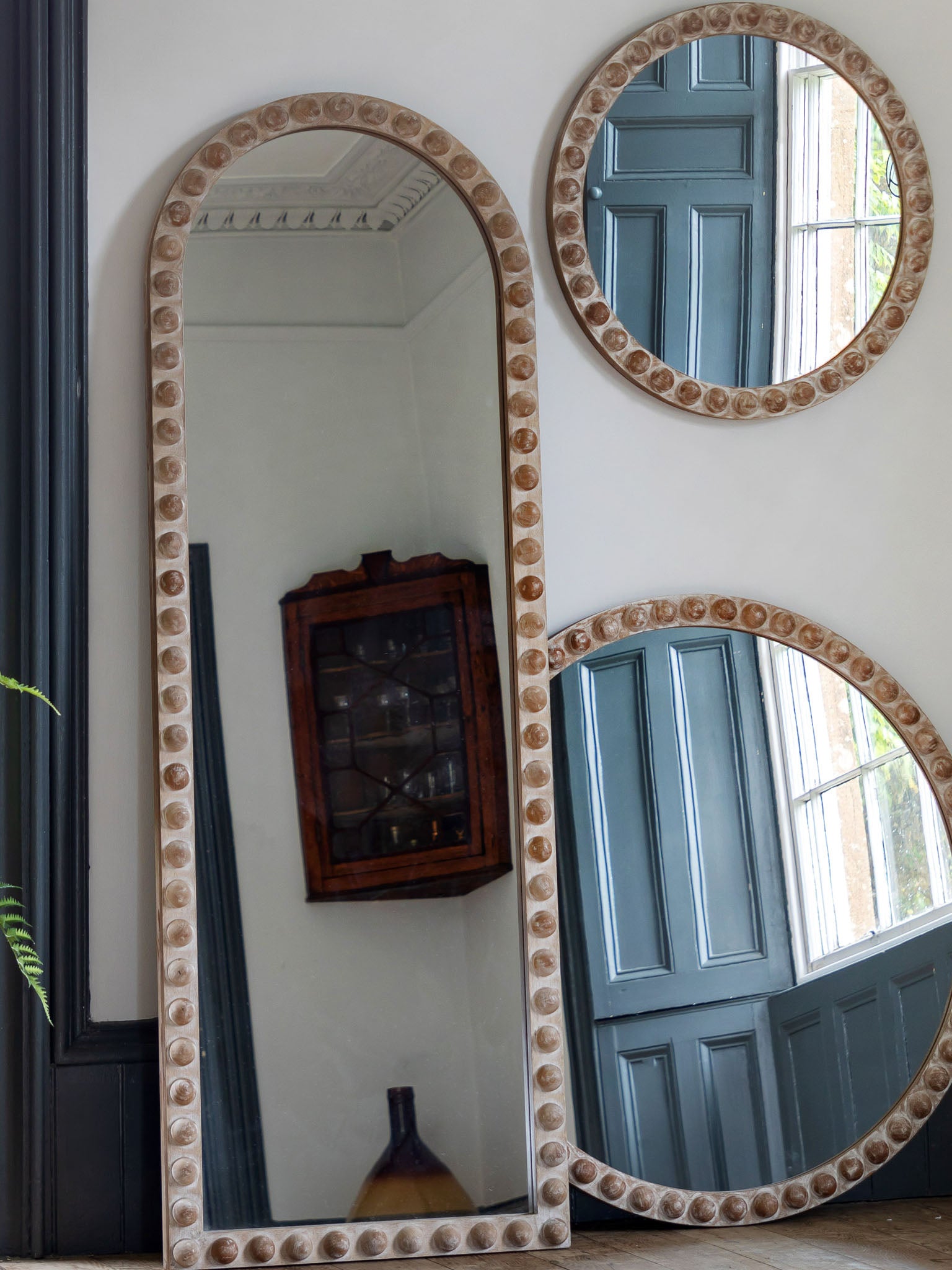 Nora Round Wooden Mirror