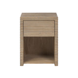 Willow Ribbed Oak Bedside Table 1 Drawer