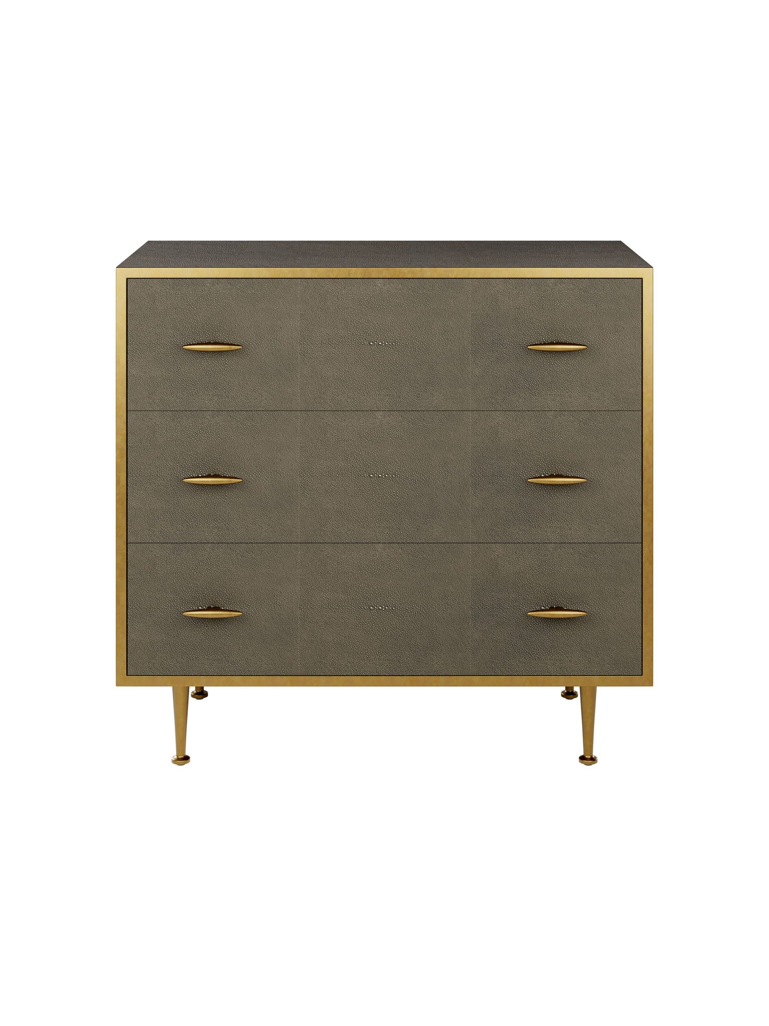Three Drawer Chest of Drawers in Grey Shagreen