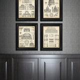 Vintage Architectural Plans III Framed Picture