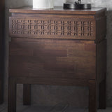 Agra Bedside Two Drawer Chest in Teak, Mahogany, Mindy Ash and Mango Wood