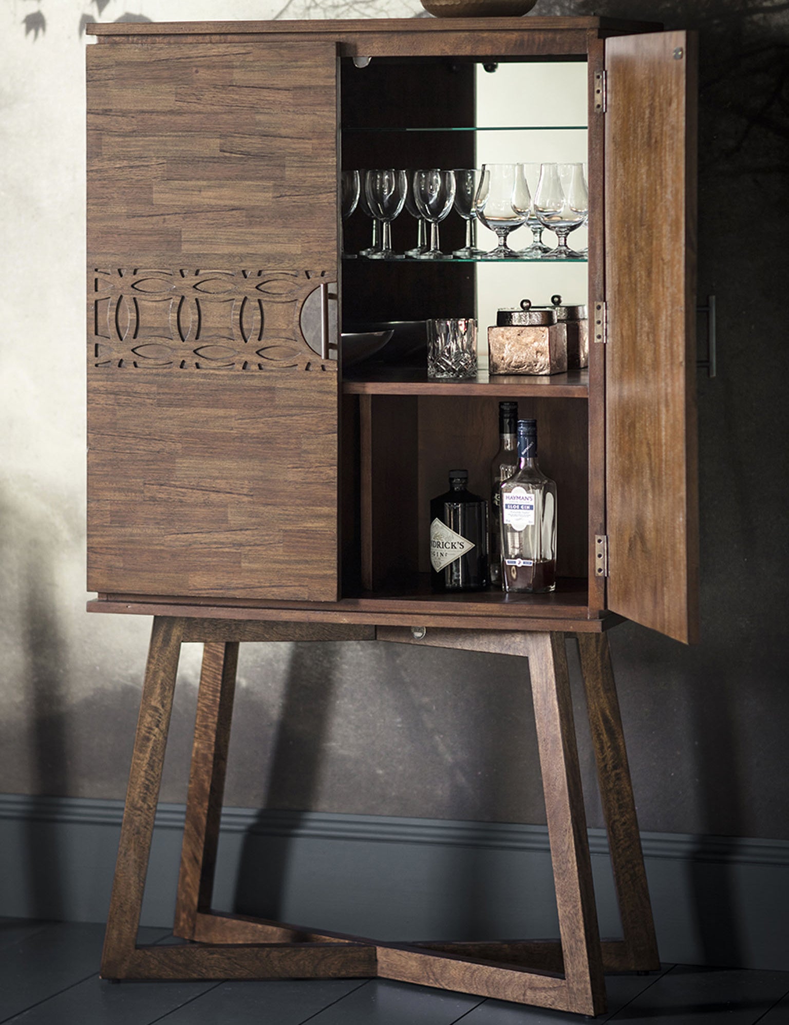 Cocktail Cabinet in Teak, Mahogany, Mindy Ash and Mango