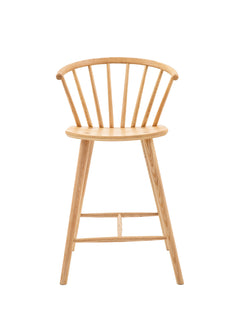 Wooden bar stool with spindles