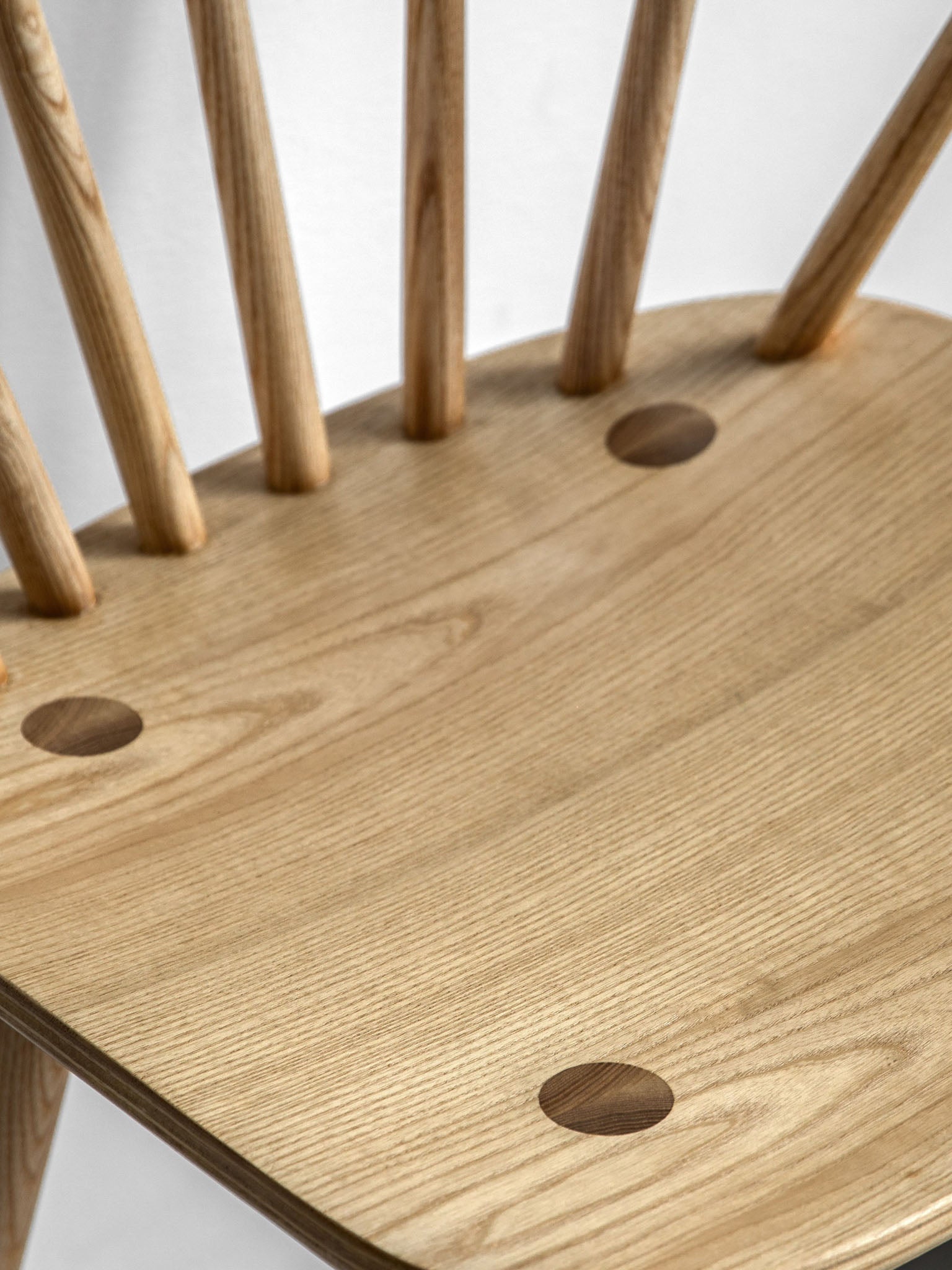 Wooden bar stool with spindles