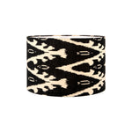 Black Ikat Patterned Cylinder Shade