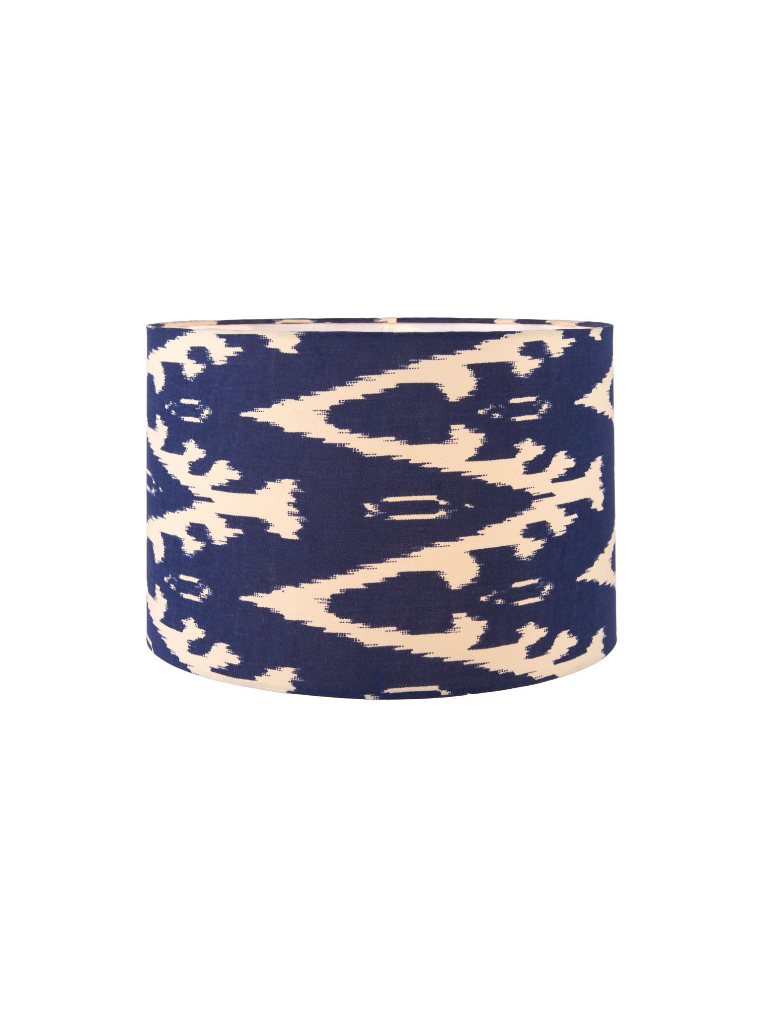 Blue Ikat Patterned Cylinder Shade