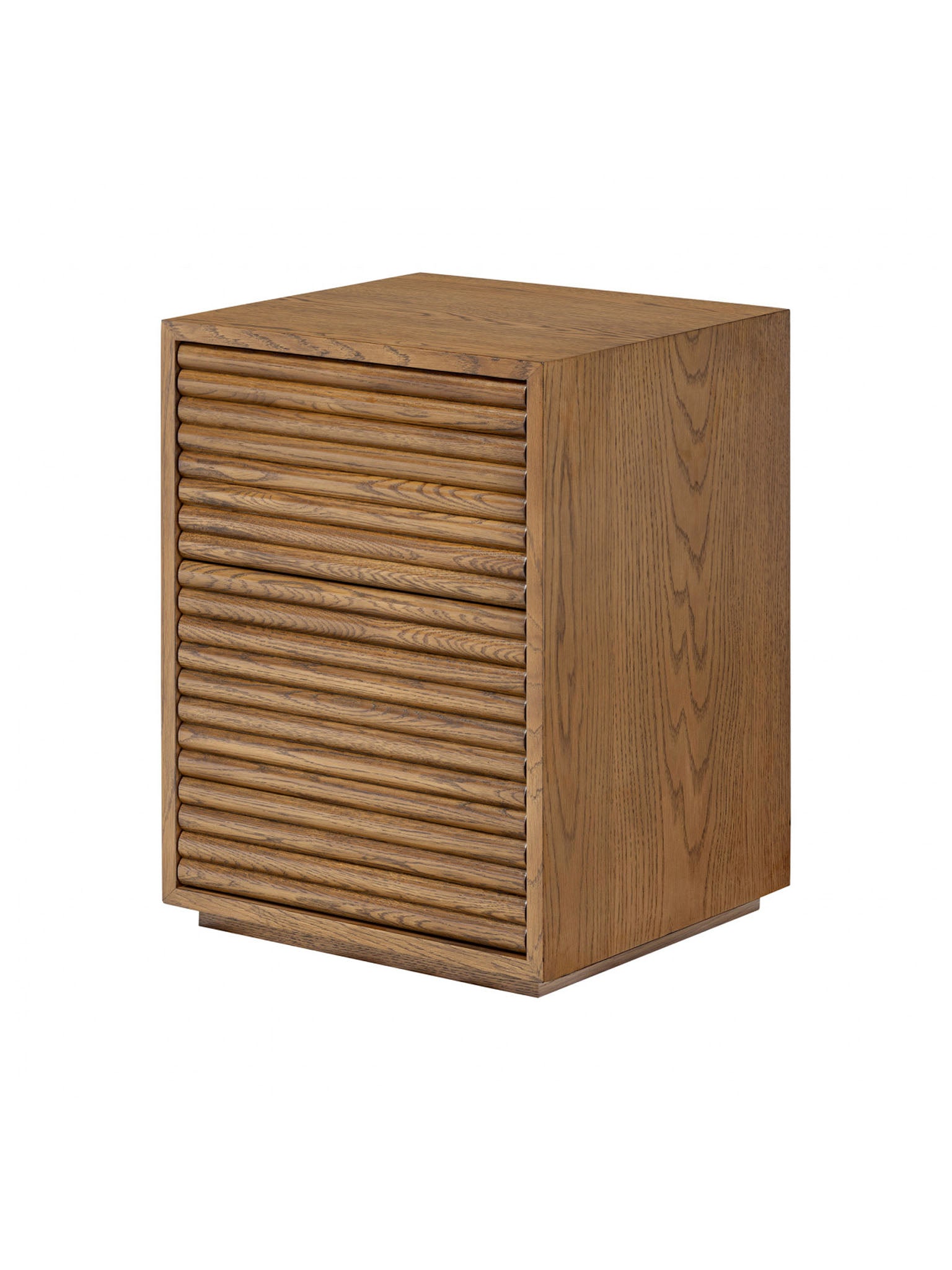 Charleston Ribbed Walnut Bedside | 2 Drawer