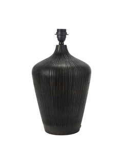 Amed Antique Black Textured Wood Table Lamp