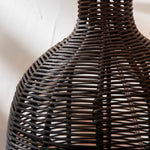 Black Rattan Cloche Table Lamp