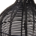 Black Rattan Cloche Table Lamp