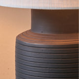 Black Tall Ribbed Terracotta Table Lamp