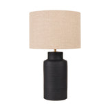 Black Tall Ribbed Terracotta Table Lamp