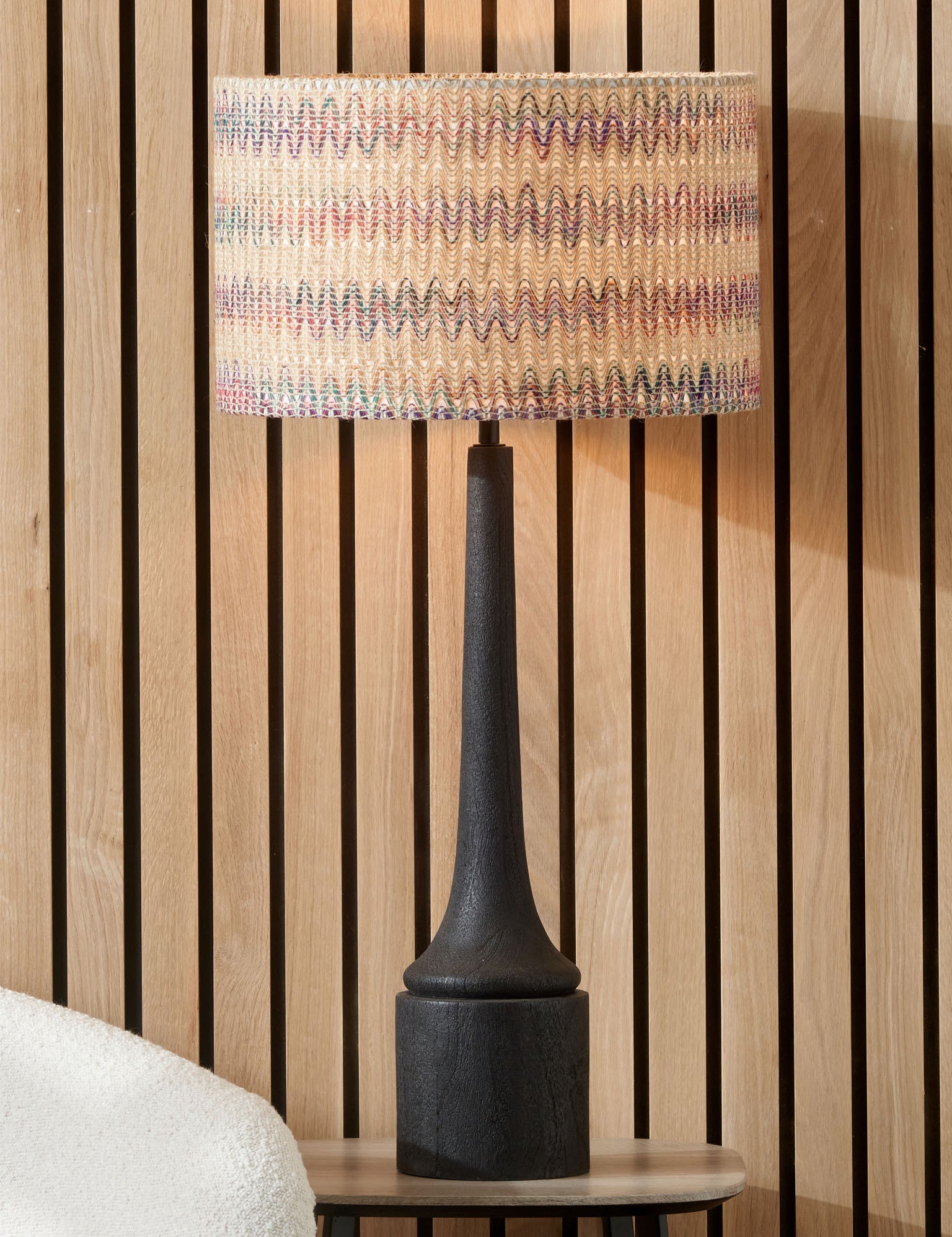 Marlina Black Wood Tall Neck Table Lamp