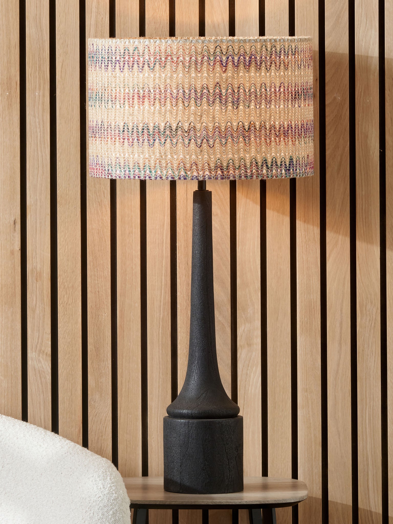 Marlina Black Wood Tall Neck Table Lamp
