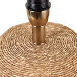 Koh Lanta Black and Natural Sea Grass Tall Table Lamp with 40cm Black Self Lined Linen Drum Shade