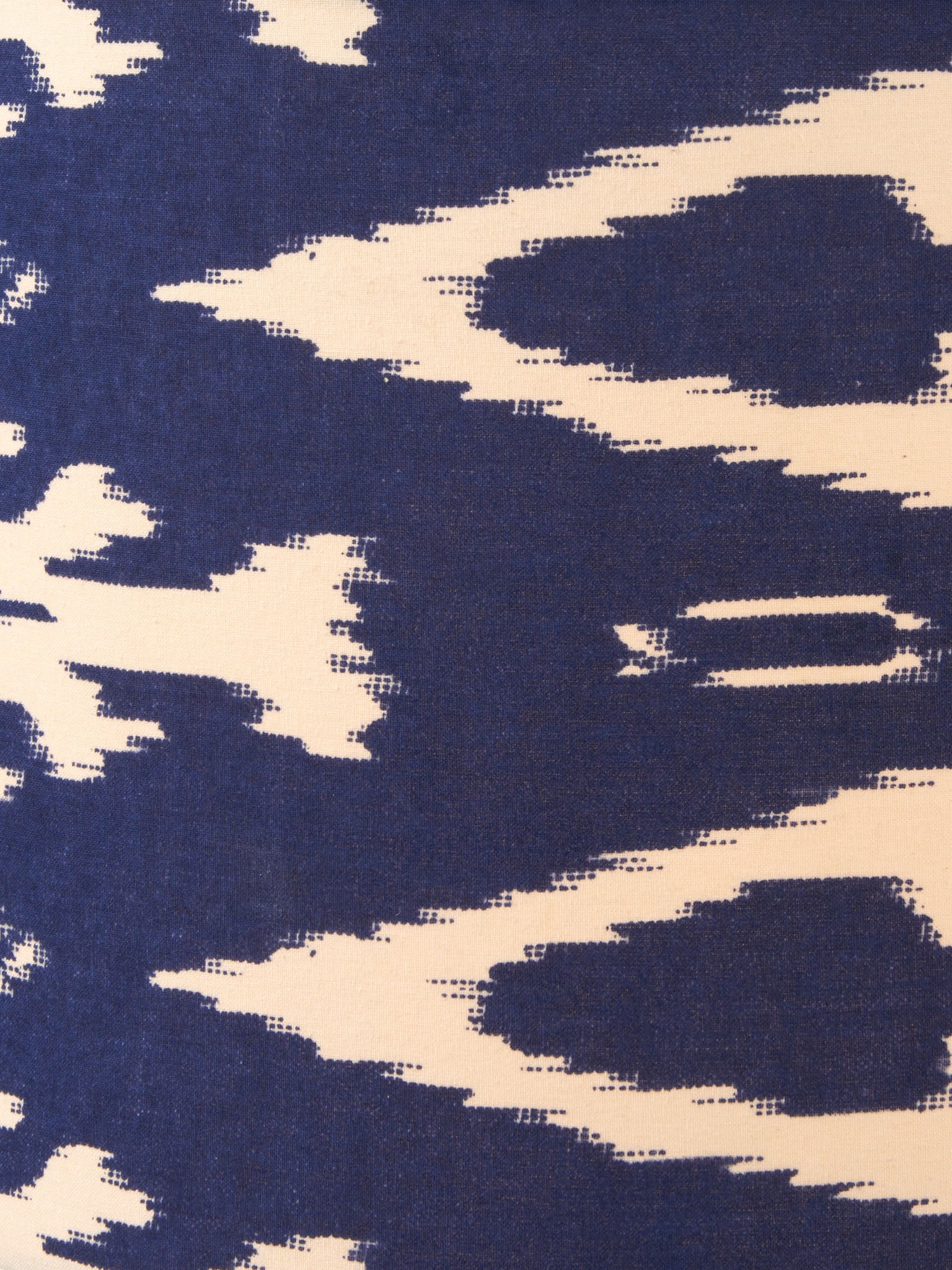 Batam Ocean Blue Ikat Patterned Cylinder Shade