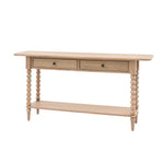 2 drawer console table with bobble style legs
