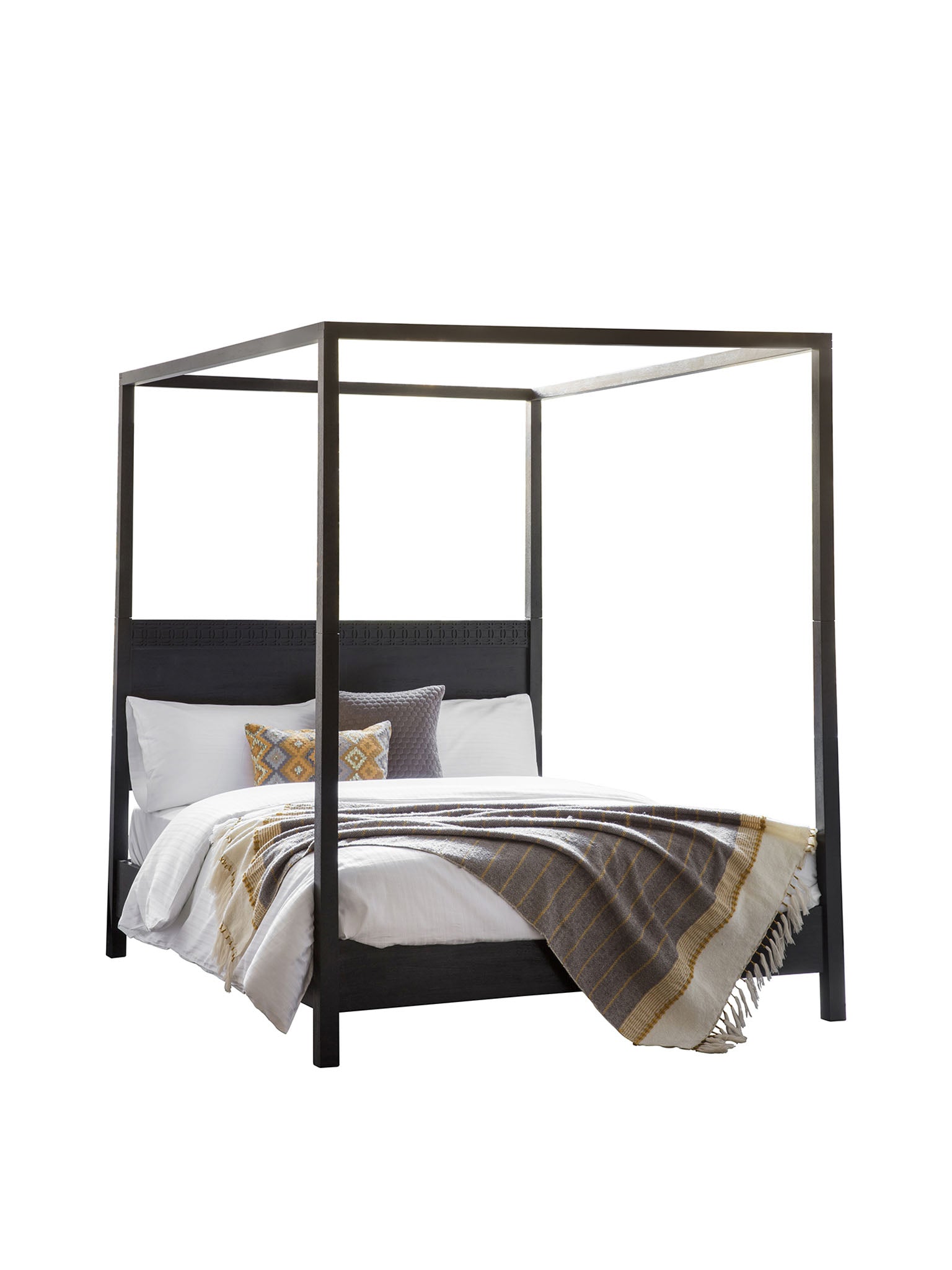 Agra Boutique Super KIng Size Four Poster Bed in Teak, Mahogany, Mindy Ash and Mango Wood