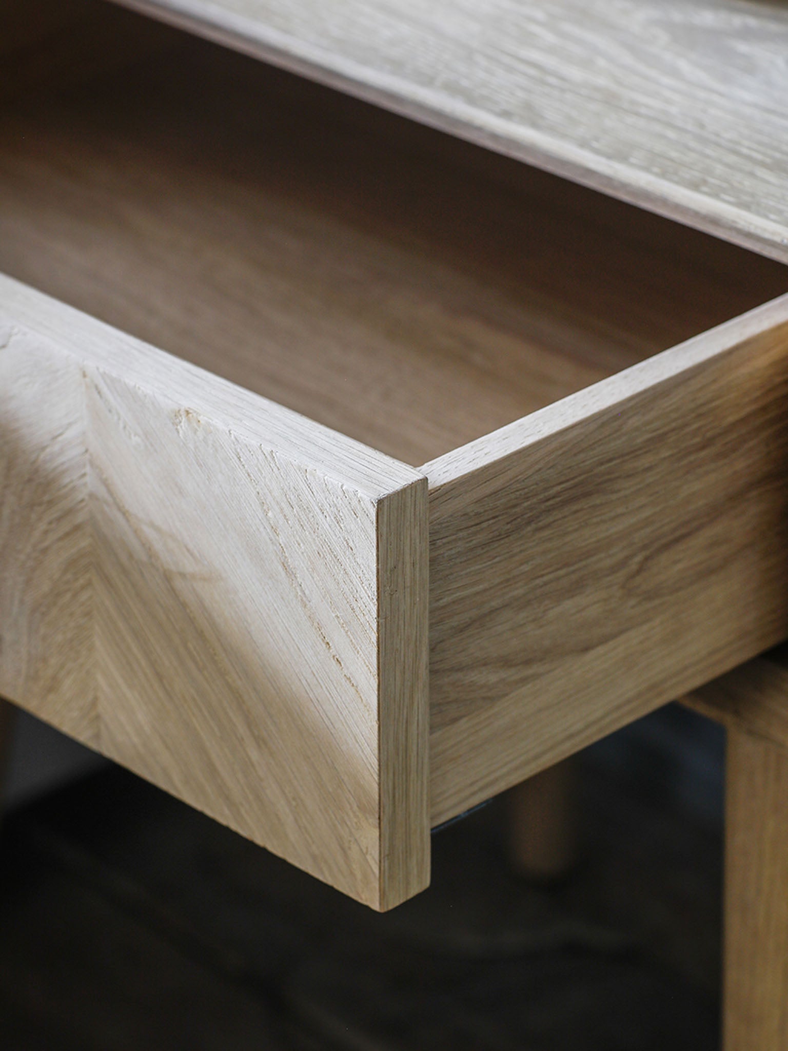 Oak one drawer side table