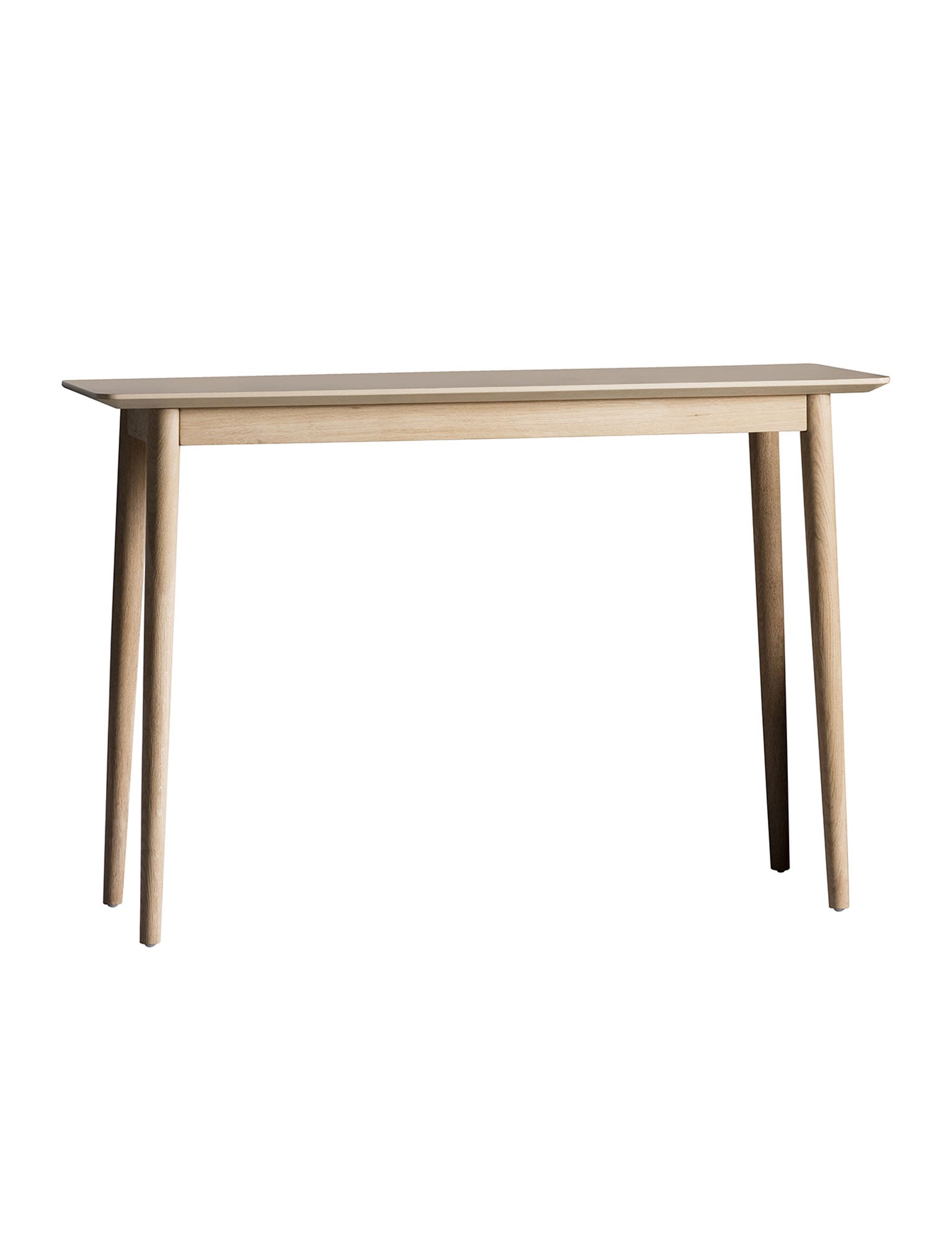 European oak console table with chevron design