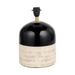 Charlotte Black and Natural Stoneware Table Lamp with Edward 35cm Natural Linen Cylinder Shade