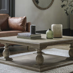 Pine coffee table with marble top
