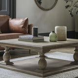 Pine coffee table with marble top