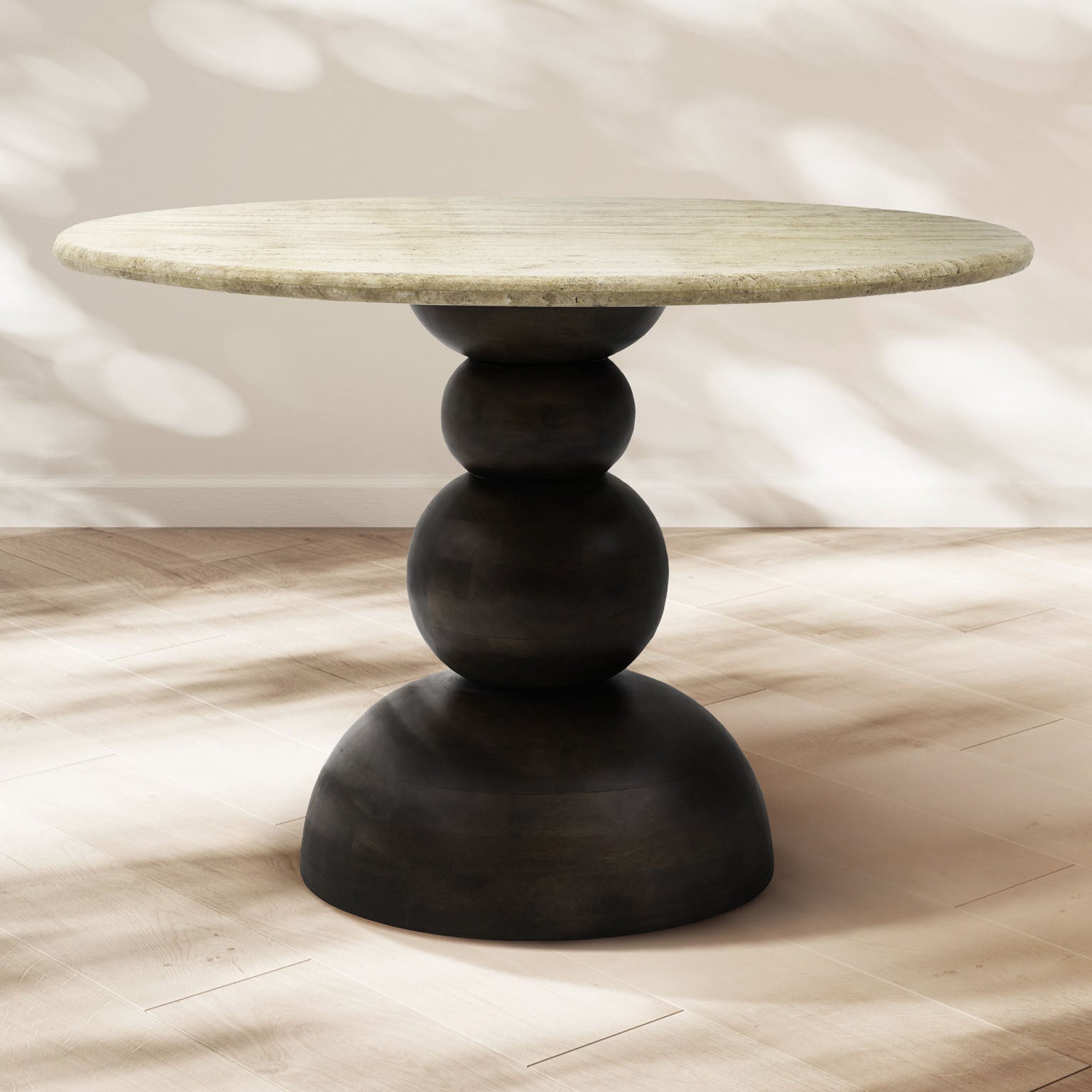 table with bobble base and marble top