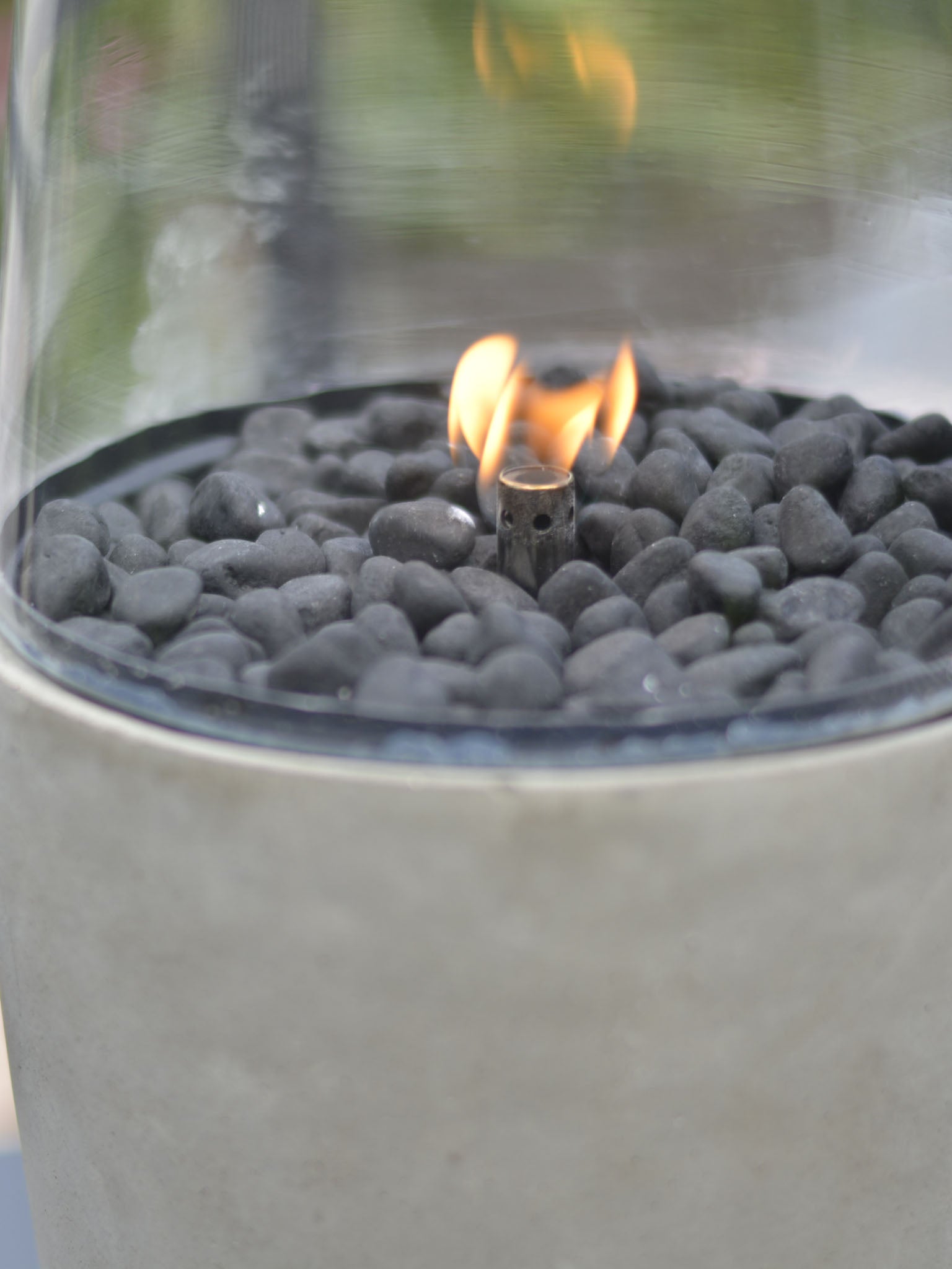 Round Gas Fire Lantern